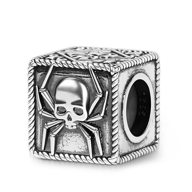 Gnoce Spider Skull Vintage & Customized Charm Platinum-plated Silver Blend - Image 2