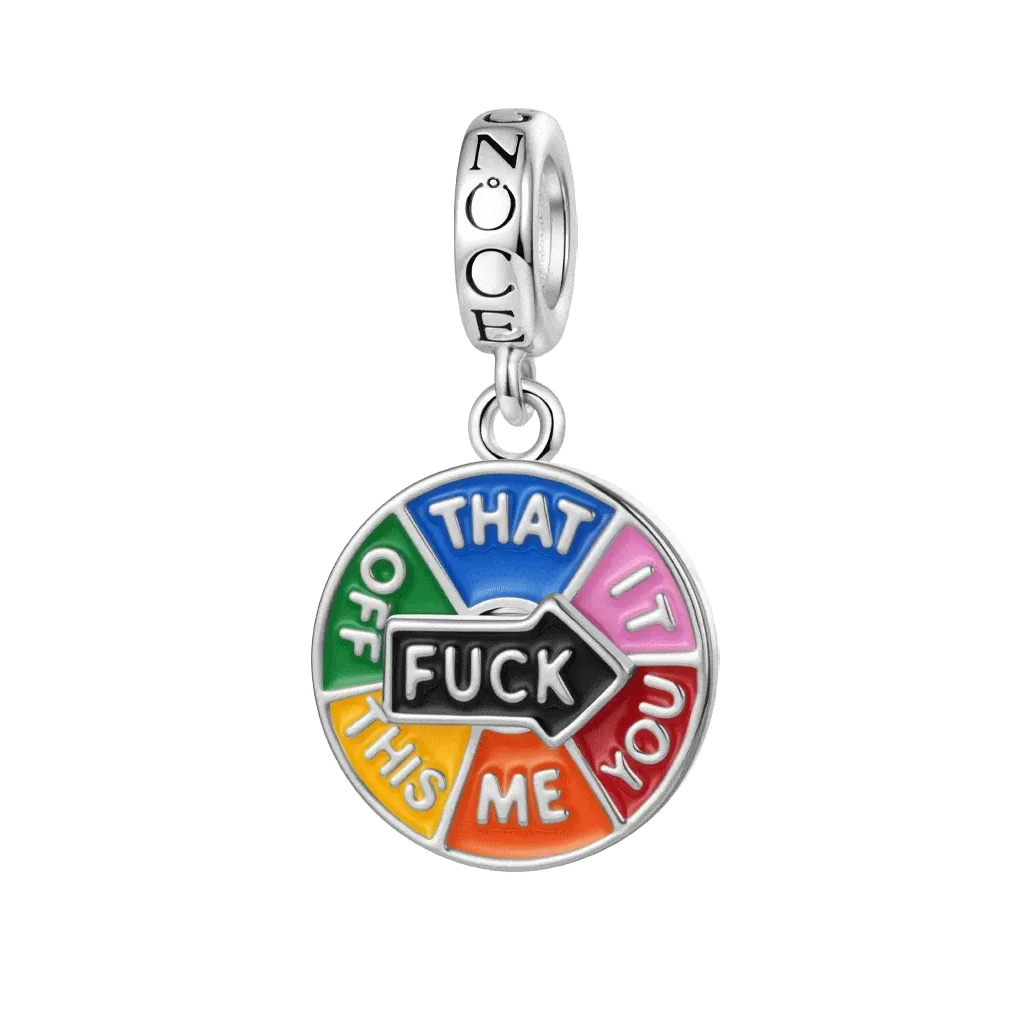 Gnoce Edgy Spinner Wheel Charm Platinum-plated Silver Blend