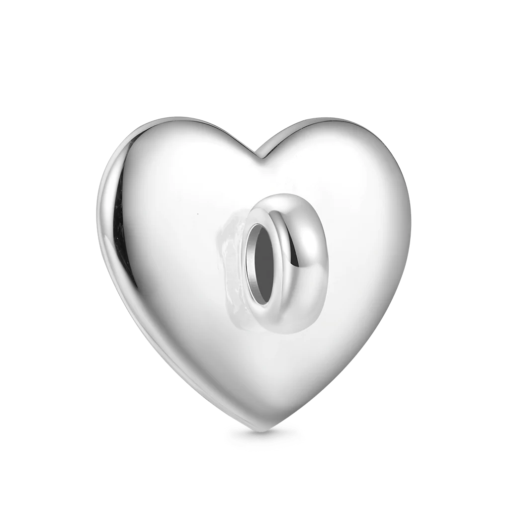 Gnoce Heart-shaped Spinning Turntable Charm Platinum-plated Silver Blend - Image 3