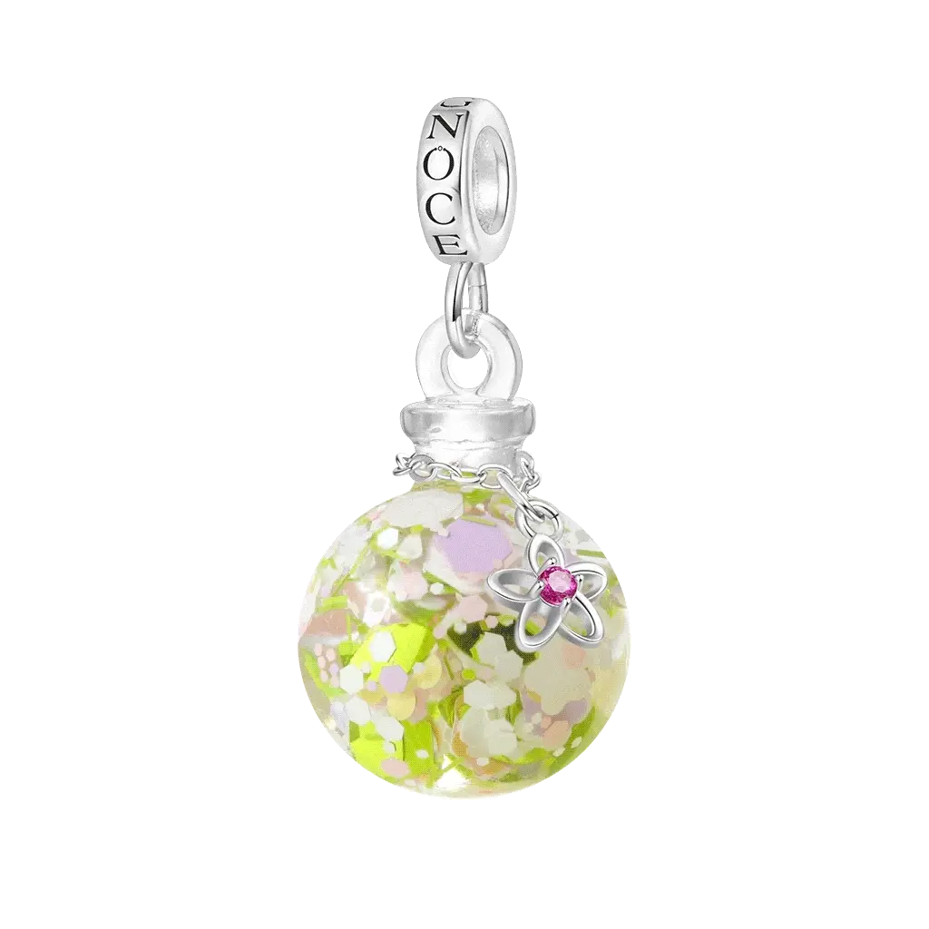 Gnoce Flowers Quicksand Charm Platinum-plated Silver Blend