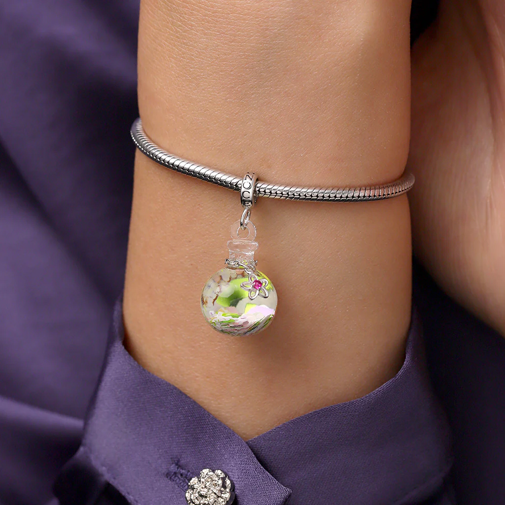 Gnoce Flowers Quicksand Charm Platinum-plated Silver Blend - Image 7