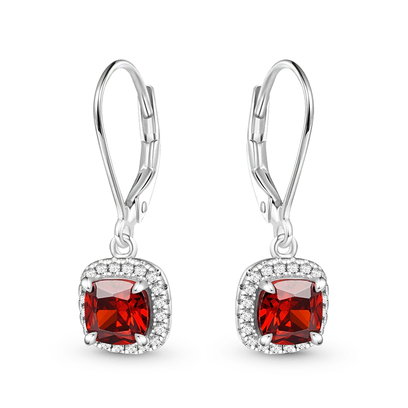 Gnoce Square-shaped Birthstone Dangle Earrings - Image 2