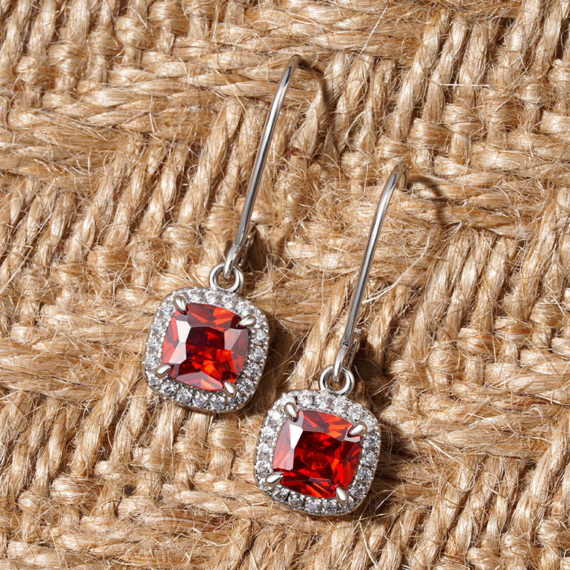 Gnoce Square-shaped Birthstone Dangle Earrings - Image 4