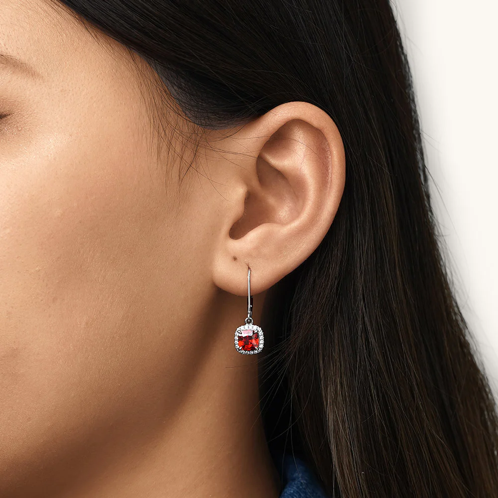 Gnoce Square-shaped Birthstone Dangle Earrings - Image 5