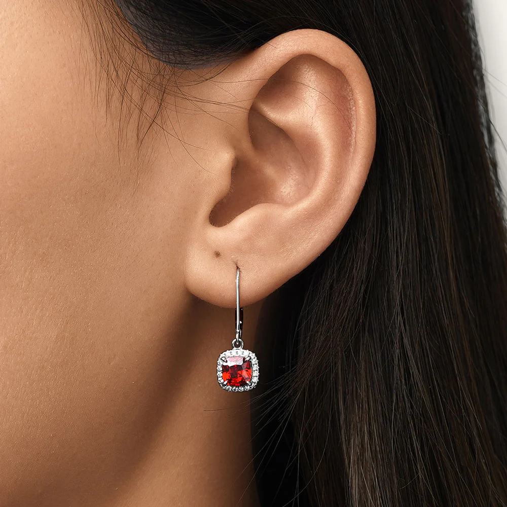 Gnoce Square-shaped Birthstone Dangle Earrings - Image 6