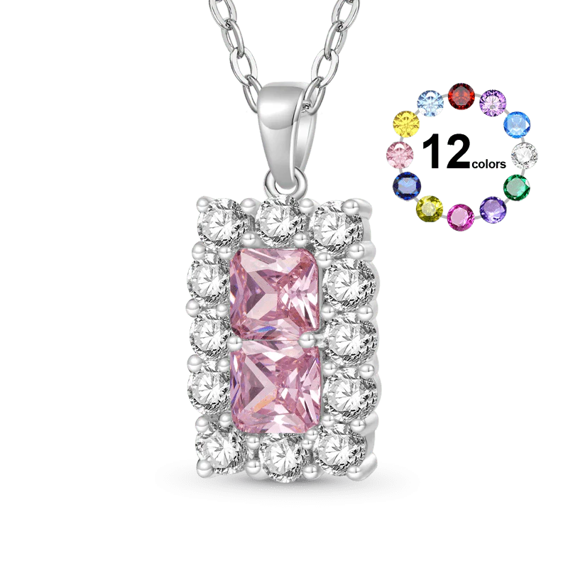 Gnoce Square Birthstone Necklace