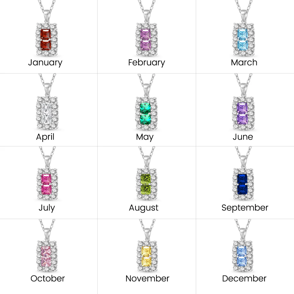 Gnoce Square Birthstone Necklace - Image 7