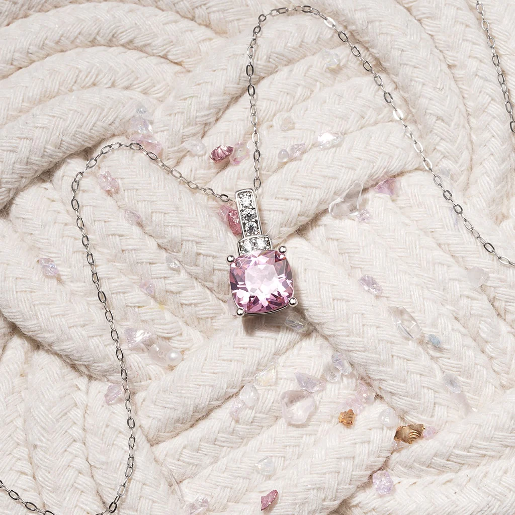 Gnoce Square-shaped Birthstone Dangle Necklace - Image 3