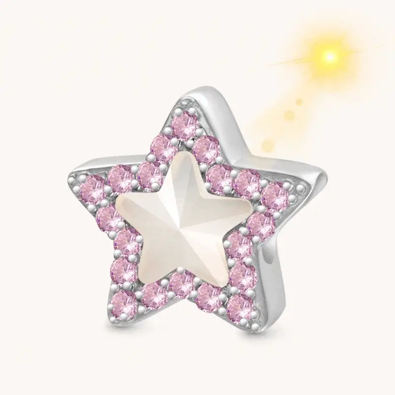 Gnoce Pink Star Color-changing Charm