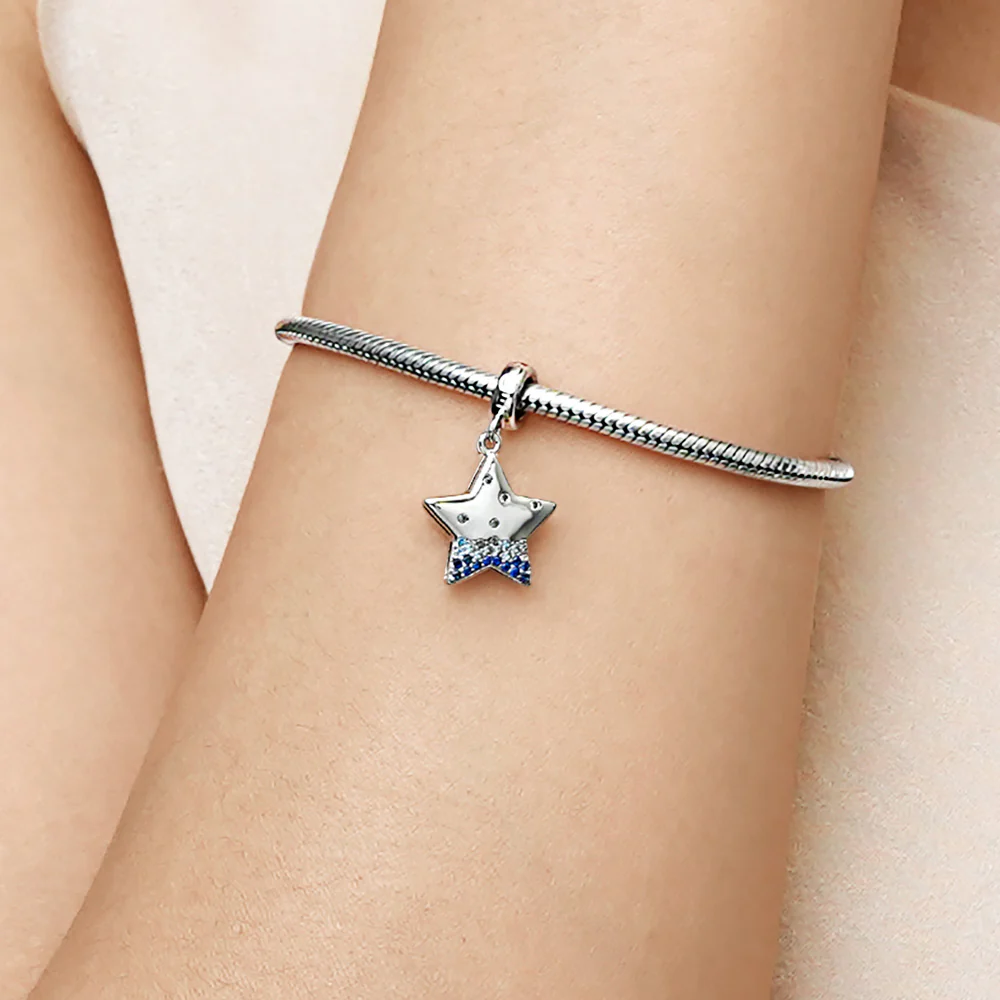 Gnoce Sparkling Star Engravable Charm Platinum-plated Silver Blend - Image 6