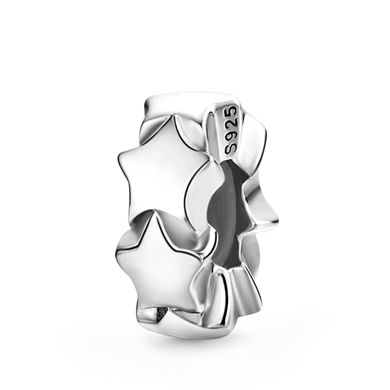 Bling Star Stopper for Charm Bracelets 925 Sterling Silver
