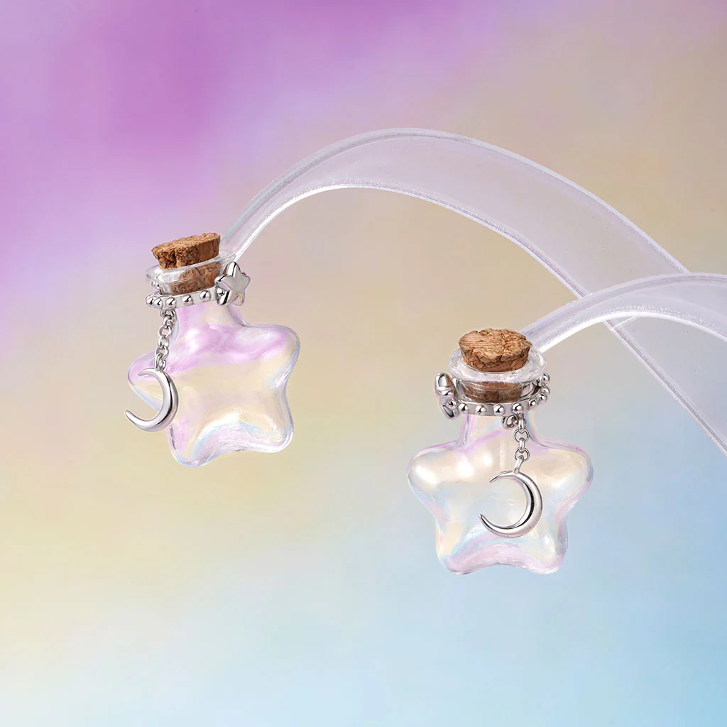 Gnoce Transparent Star Wishing Vase Earrings Platinum-plated Silver Blend - Image 3