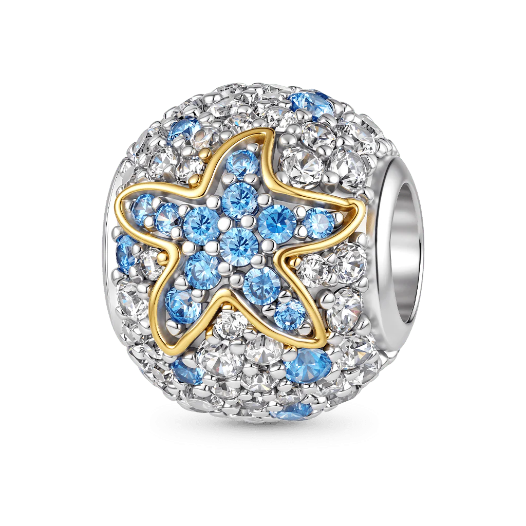 Gnoce  Starfish Charm Platinum-plated Silver Blend