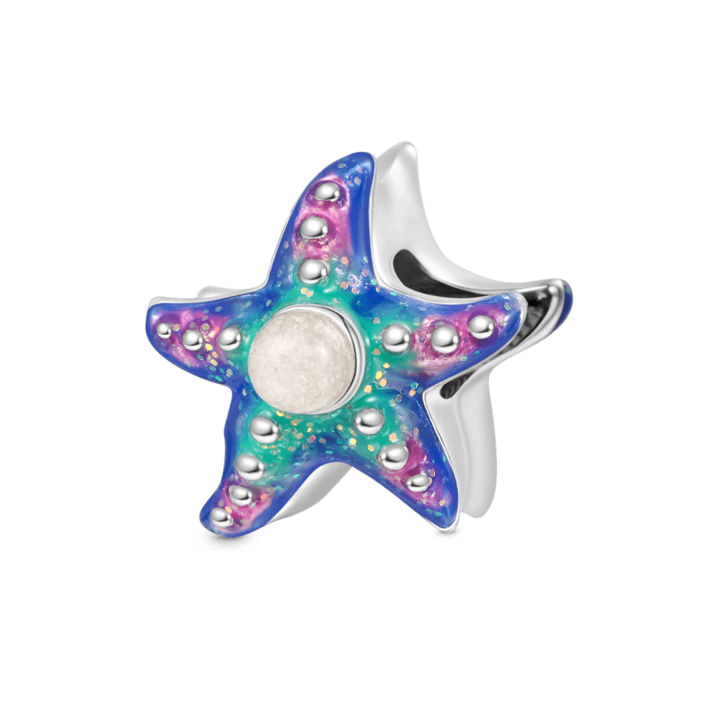 Gnoce Summer Ocean Glow-in-the-Dark Starfish Charm Platinum-plated Silver Blend - Image 2