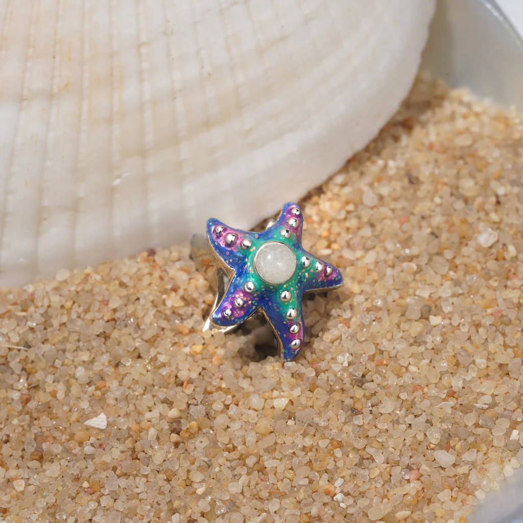 Gnoce Summer Ocean Glow-in-the-Dark Starfish Charm Platinum-plated Silver Blend - Image 3