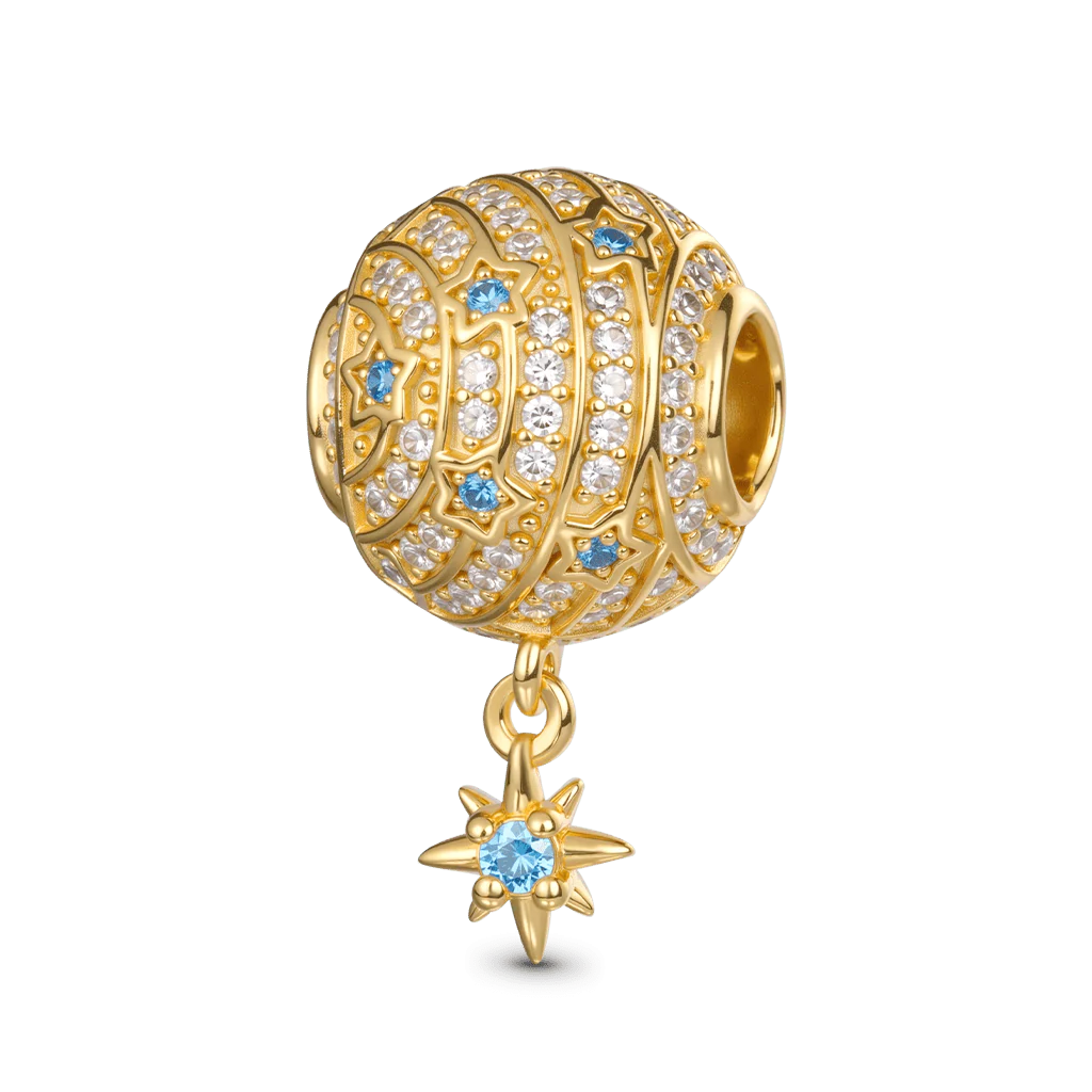 Gnoce Starry Night Star Charm Platinum-plated Silver Blend