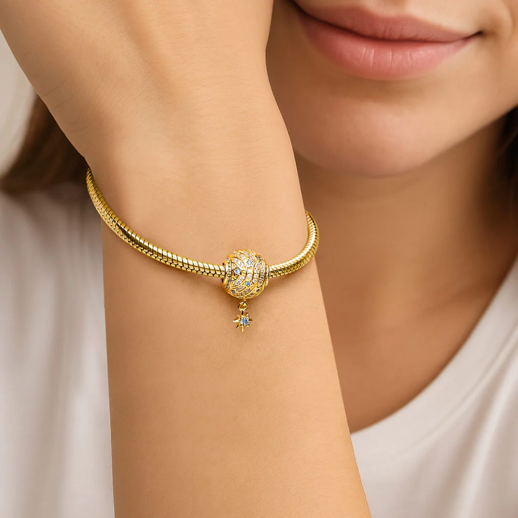 Gnoce Starry Night Star Charm Platinum-plated Silver Blend - Image 2