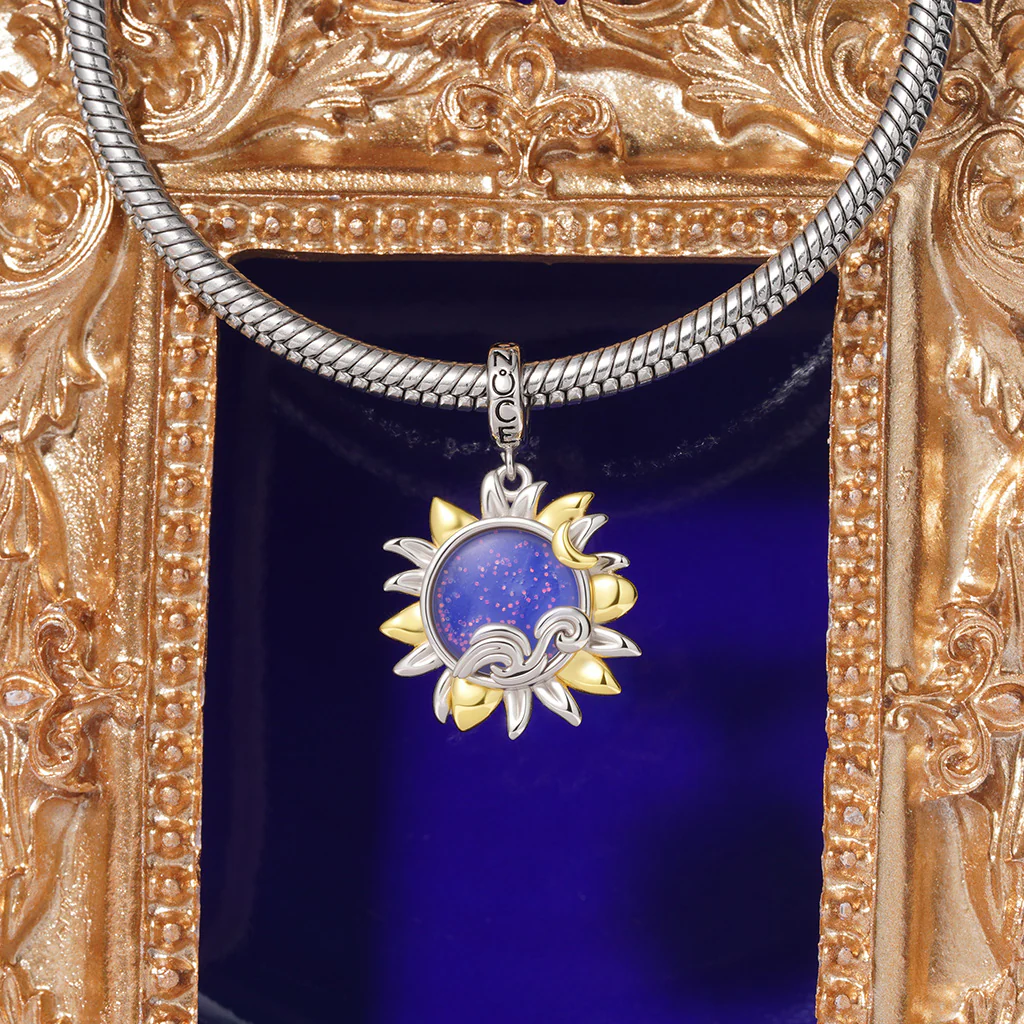 Gnoce Starry Night Sunflower Glow-in-the-Dark Charm Platinum-plated Silver Blend - Image 4