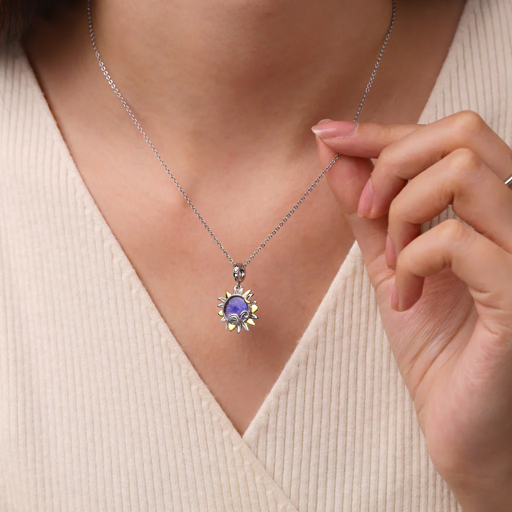 Gnoce Starry Night Sunflower Glow-in-the-Dark Charm Platinum-plated Silver Blend - Image 6