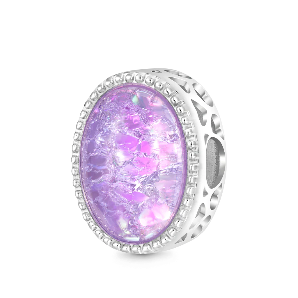 Gnoce Prima Starry Sky Ice Flower Charm Platinum-plated Silver Blend