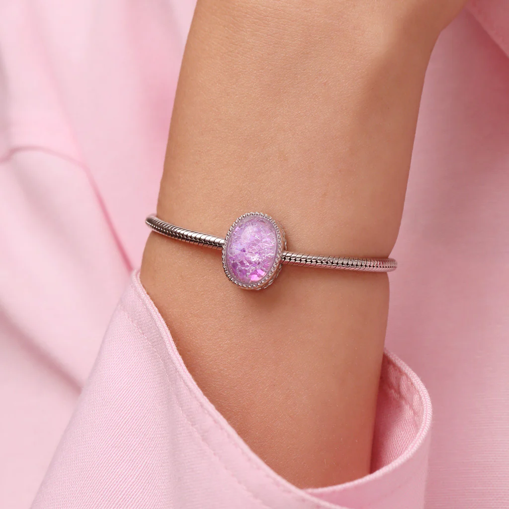 Gnoce Prima Starry Sky Ice Flower Charm Platinum-plated Silver Blend - Image 5
