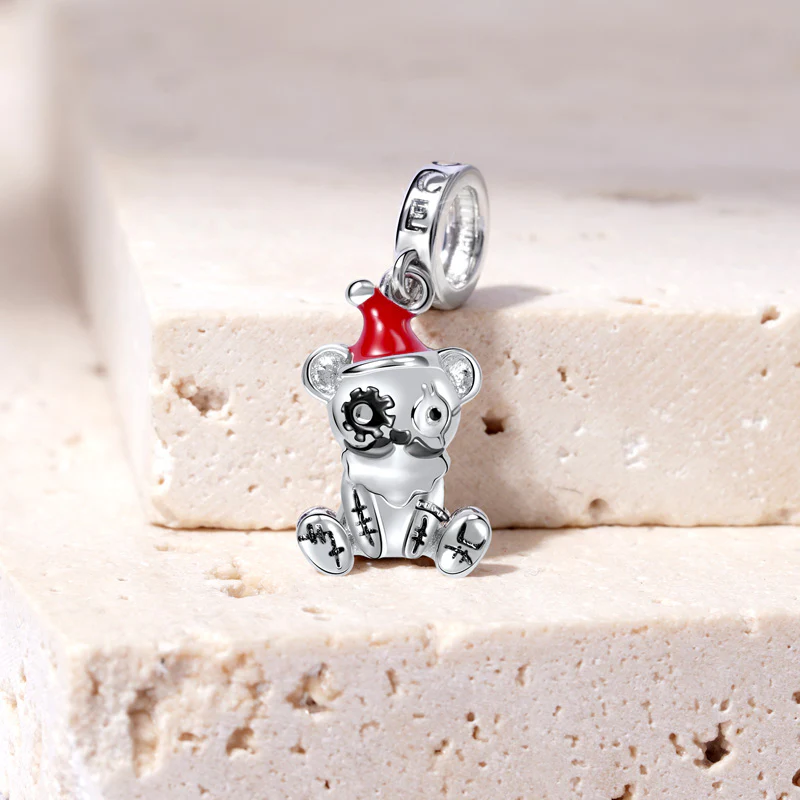 Steampunk Bear Pendant Dangle Charm Sterling Silver - Image 2