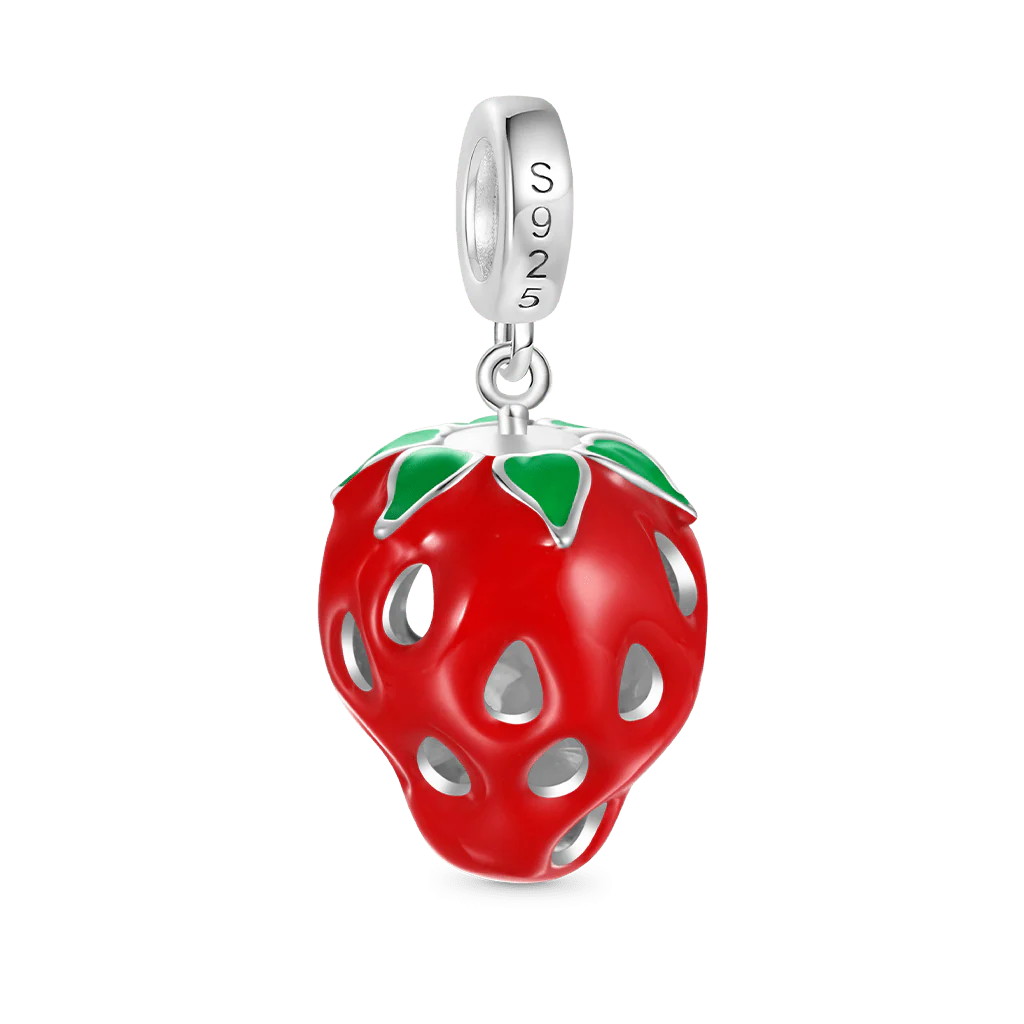 Gnoce Red Strawberry Incense Charm Platinum-plated Silver Blend - Image 3
