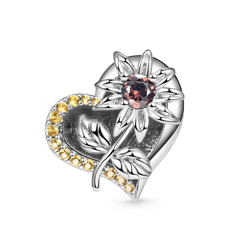 Gnoce Sun Flower Charm Platinum-plated Silver Blend