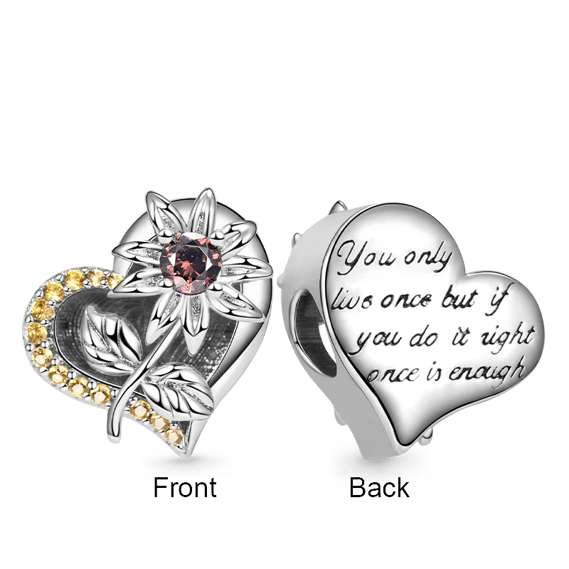 Gnoce Sun Flower Charm Platinum-plated Silver Blend - Image 2
