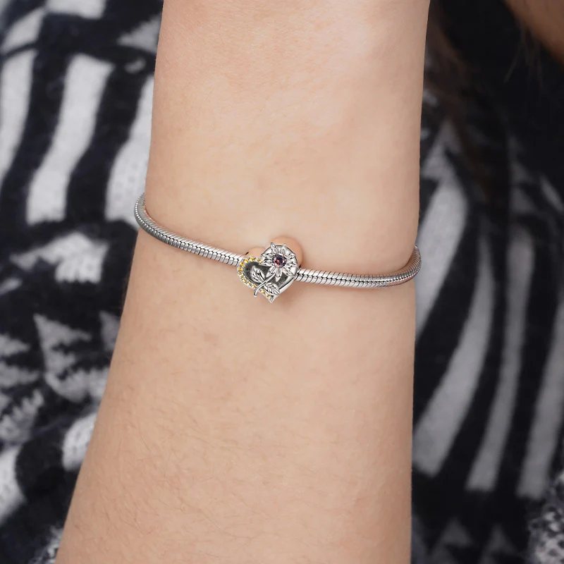 Gnoce Sun Flower Charm Platinum-plated Silver Blend - Image 4