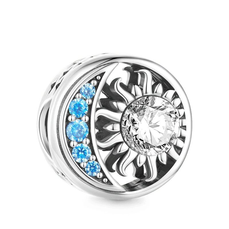 Gnoce Sparkling Sun Moon Opal Stone Charm - Image 2