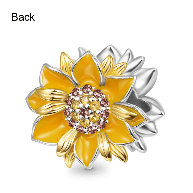 Gnoce Sparkling Sunflower Charm Platinum-plated Silver Blend - Image 2