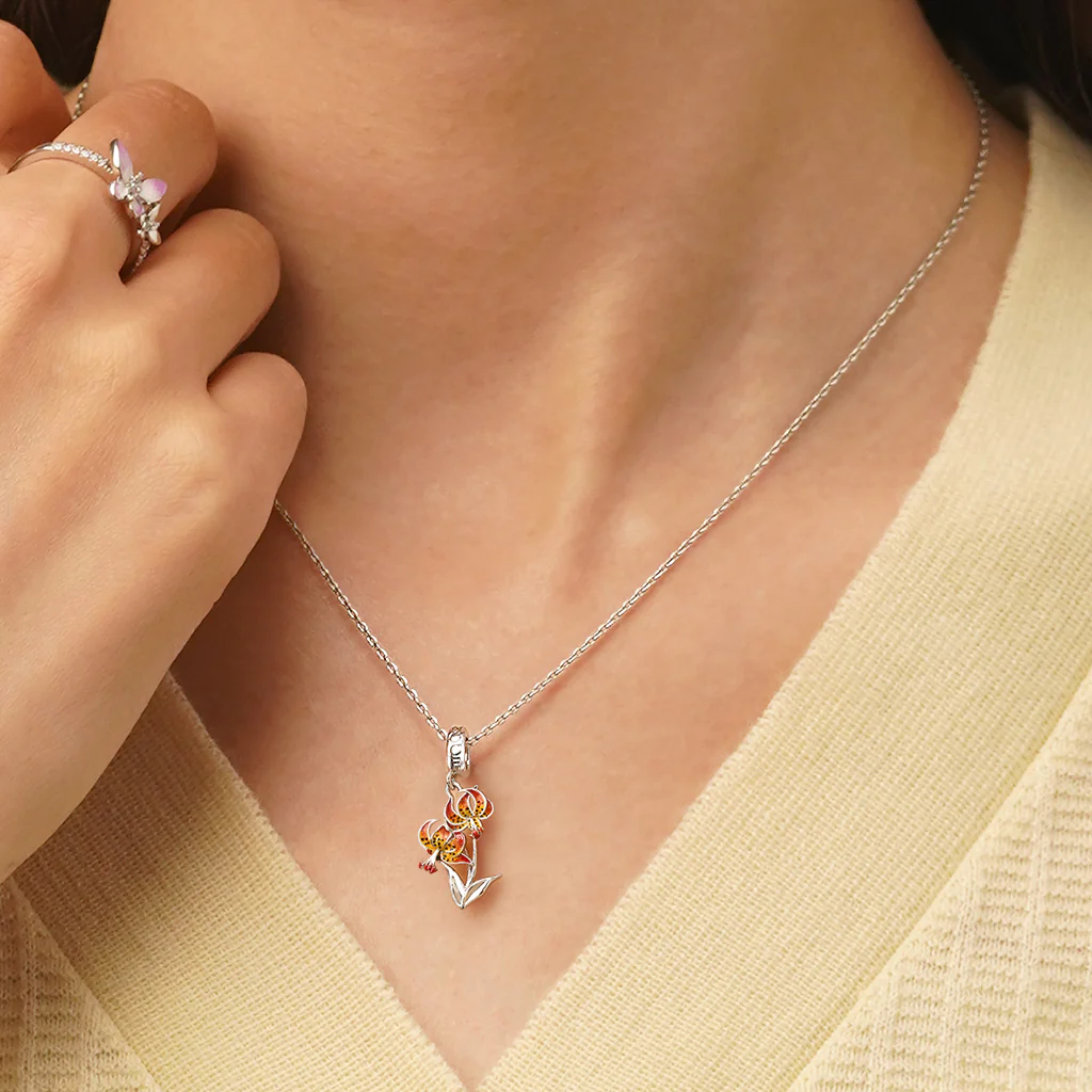 Gnoce Temple of Flora Superb Lily Pendant Dangle Charm - Image 5