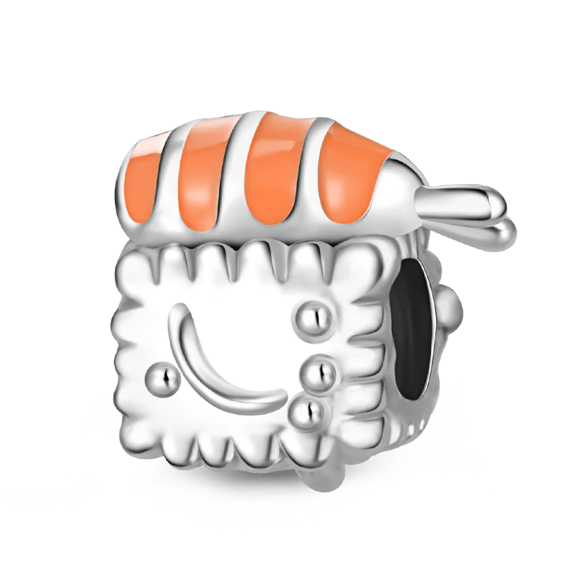 Gnoce Delicious Sushi Roll Embraces Heart Charm Platinum-plated Silver Blend - Image 2