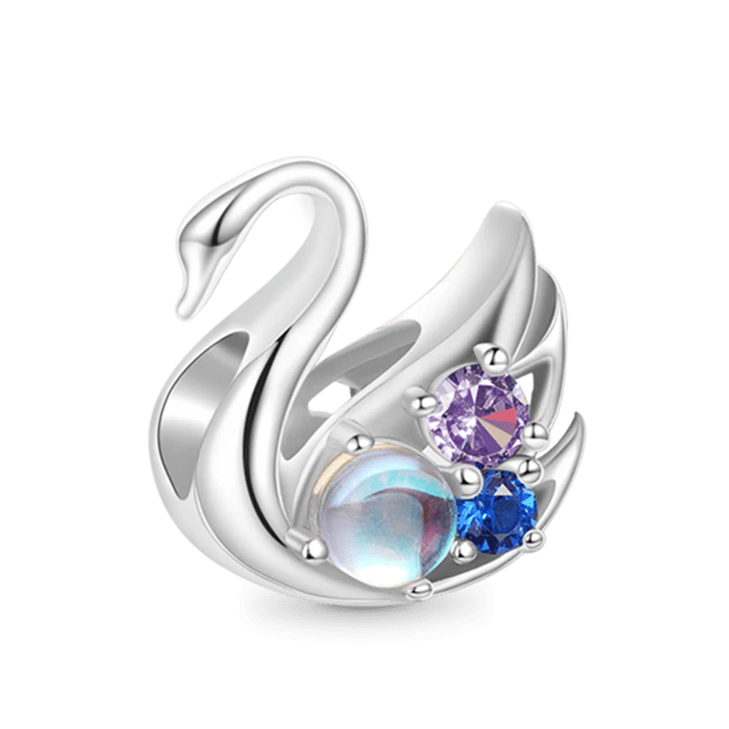 Gnoce MoonStone Swan Charm