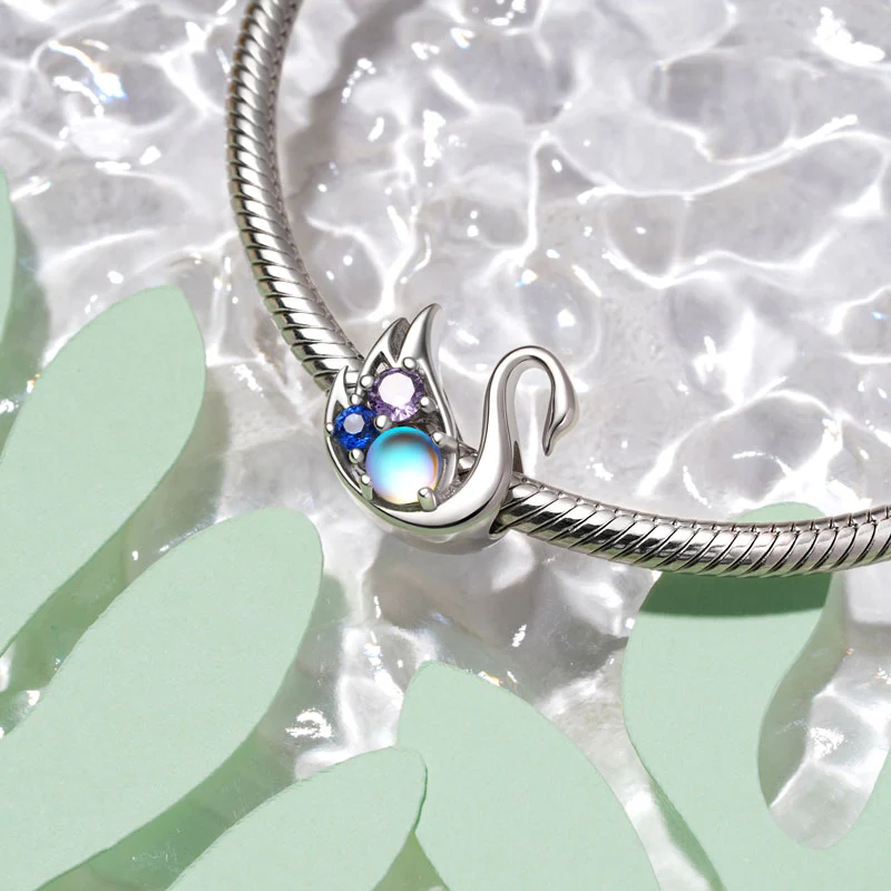 Gnoce MoonStone Swan Charm - Image 2
