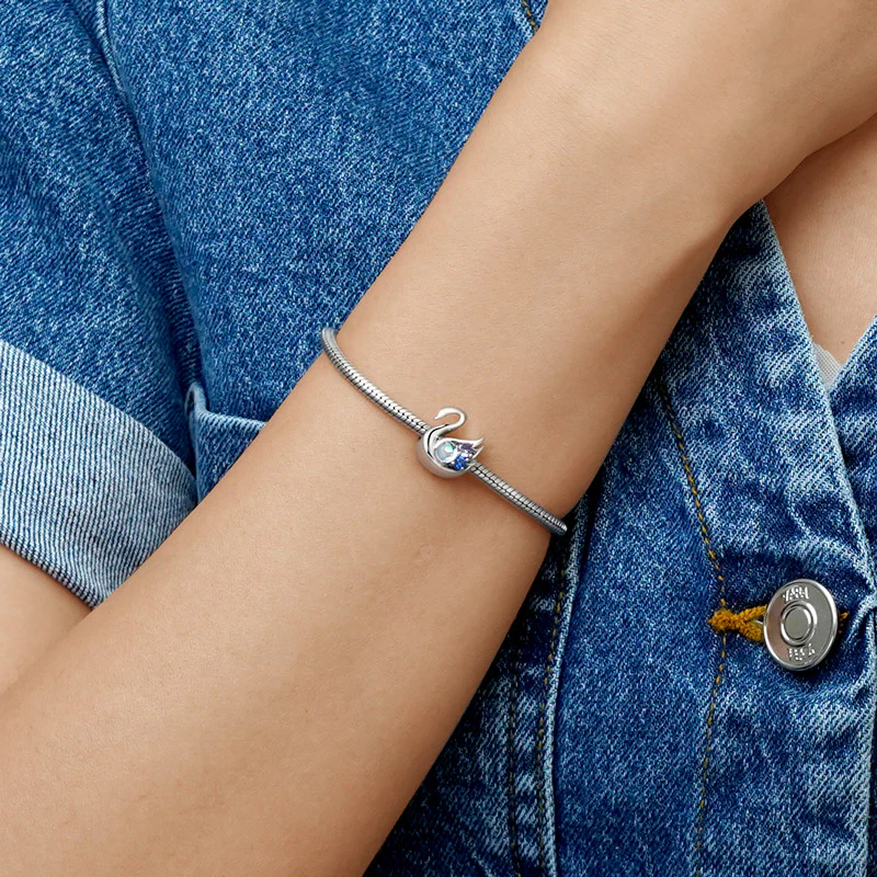 Gnoce MoonStone Swan Charm - Image 4