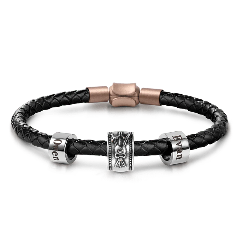 Gnoce Skull Swords Snake & Customized Charm Platinum-plated Silver Blend