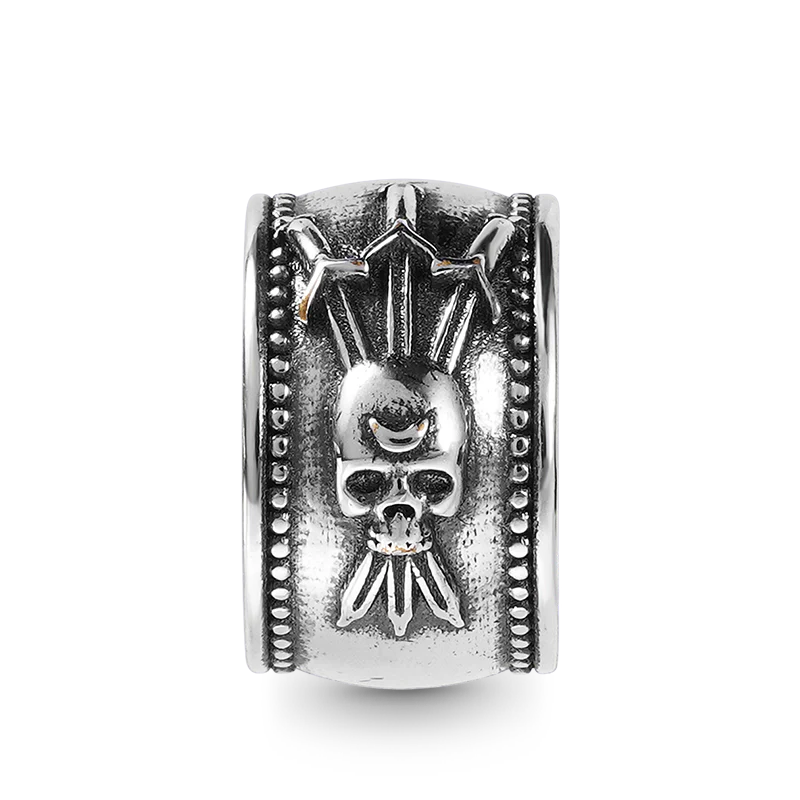Gnoce Skull Swords Snake & Customized Charm Platinum-plated Silver Blend - Image 2