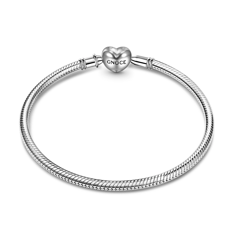 Gnoce Symbol Love Lock Snake Chain Bracelet Platinum-plated Silver Blend - Image 2