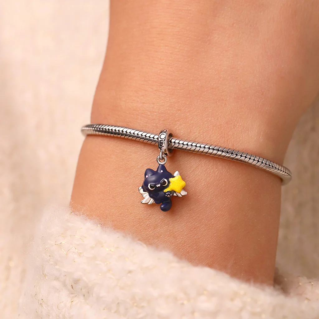 Gnoce Playful Tapioca the Void Cat Charm Platinum-plated Silver Blend - Image 7