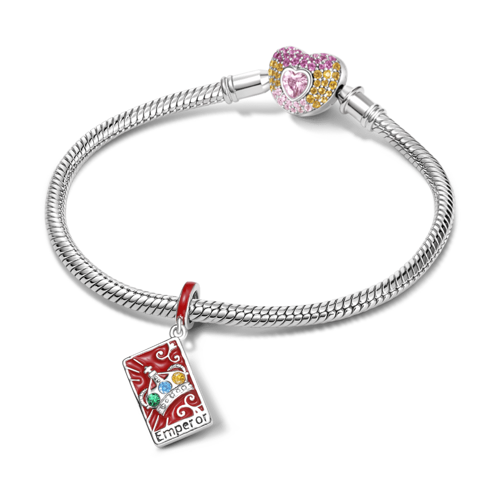 Gnoce Tarot Emperor Card Charm Platinum-plated Silver Blend - Image 3
