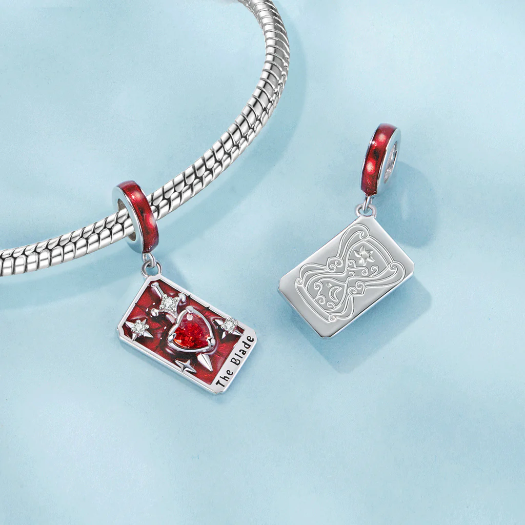 Gnoce Tarot Red Swords Pendant Dangle Charm - Image 2