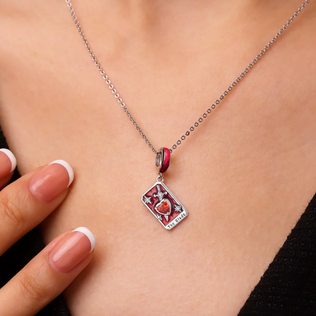 Gnoce Tarot Red Swords Pendant Dangle Charm - Image 5