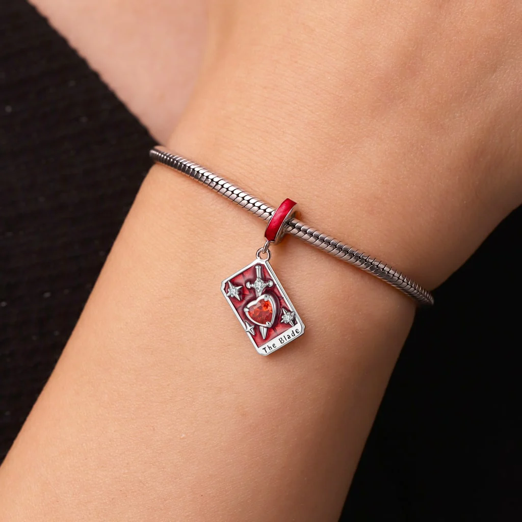 Gnoce Tarot Red Swords Pendant Dangle Charm - Image 6