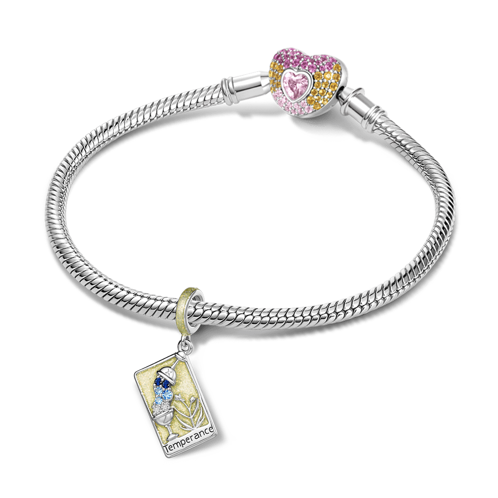 Gnoce Tarot Temperance Card Glow-in-the-Dark Charm Platinum-plated Silver Blend - Image 4
