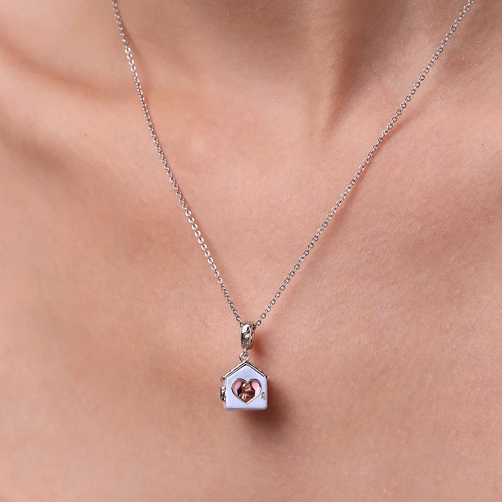Gnoce Teddie House Art Teddie in a House Pendant Platinum-plated Silver Blend - Image 5