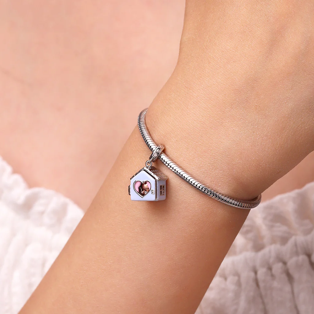 Gnoce Teddie House Art Teddie in a House Pendant Platinum-plated Silver Blend - Image 7