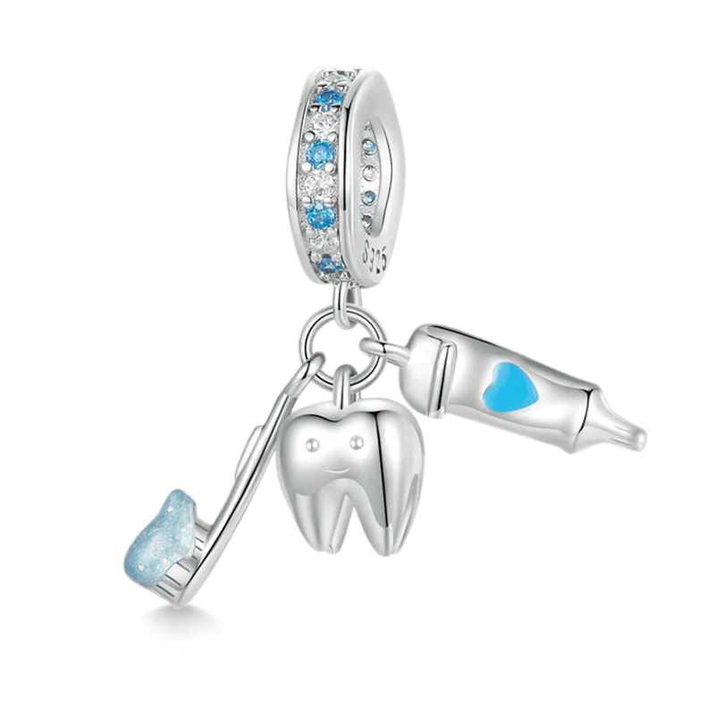 Gnoce Toothbrush, Toothpaste & Mini Tooth Pendant Dangle Charm