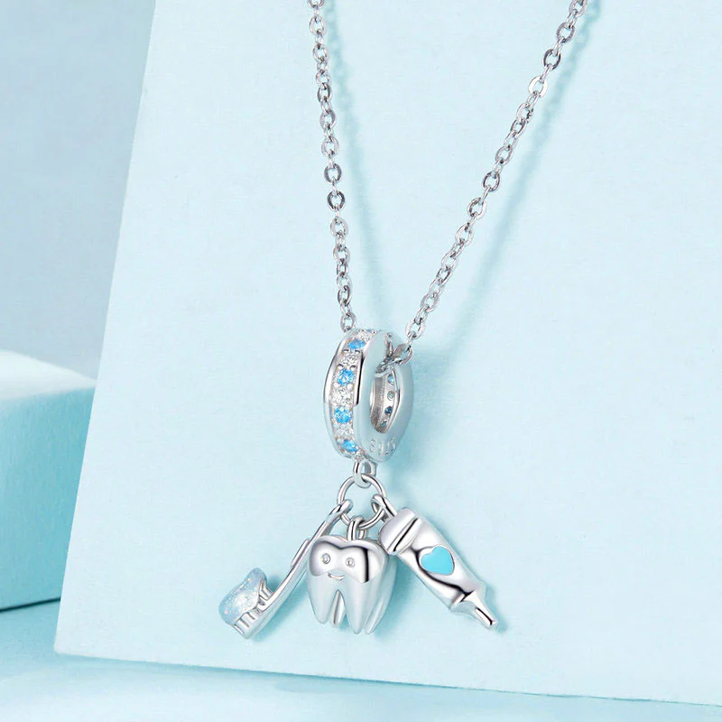 Gnoce Toothbrush, Toothpaste & Mini Tooth Pendant Dangle Charm - Image 3